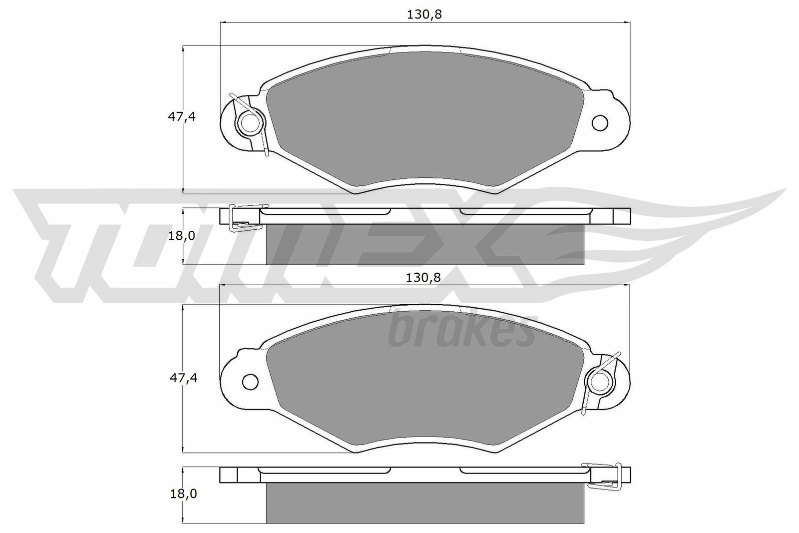 Sada brzdových destiček, kotoučová brzda TOMEX Brakes